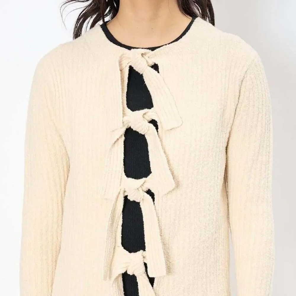 Lauren Manoogian Cotton Crewneck Cardigan *NWT*, Size Large - Picture 2 of 11